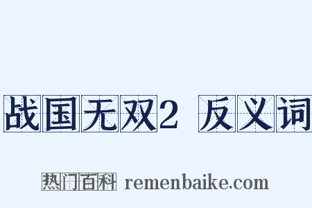战国无双2反义词是什么意思的图片